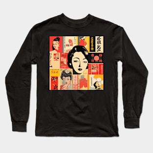 Montage of japanese cultural references to japan Long Sleeve T-Shirt